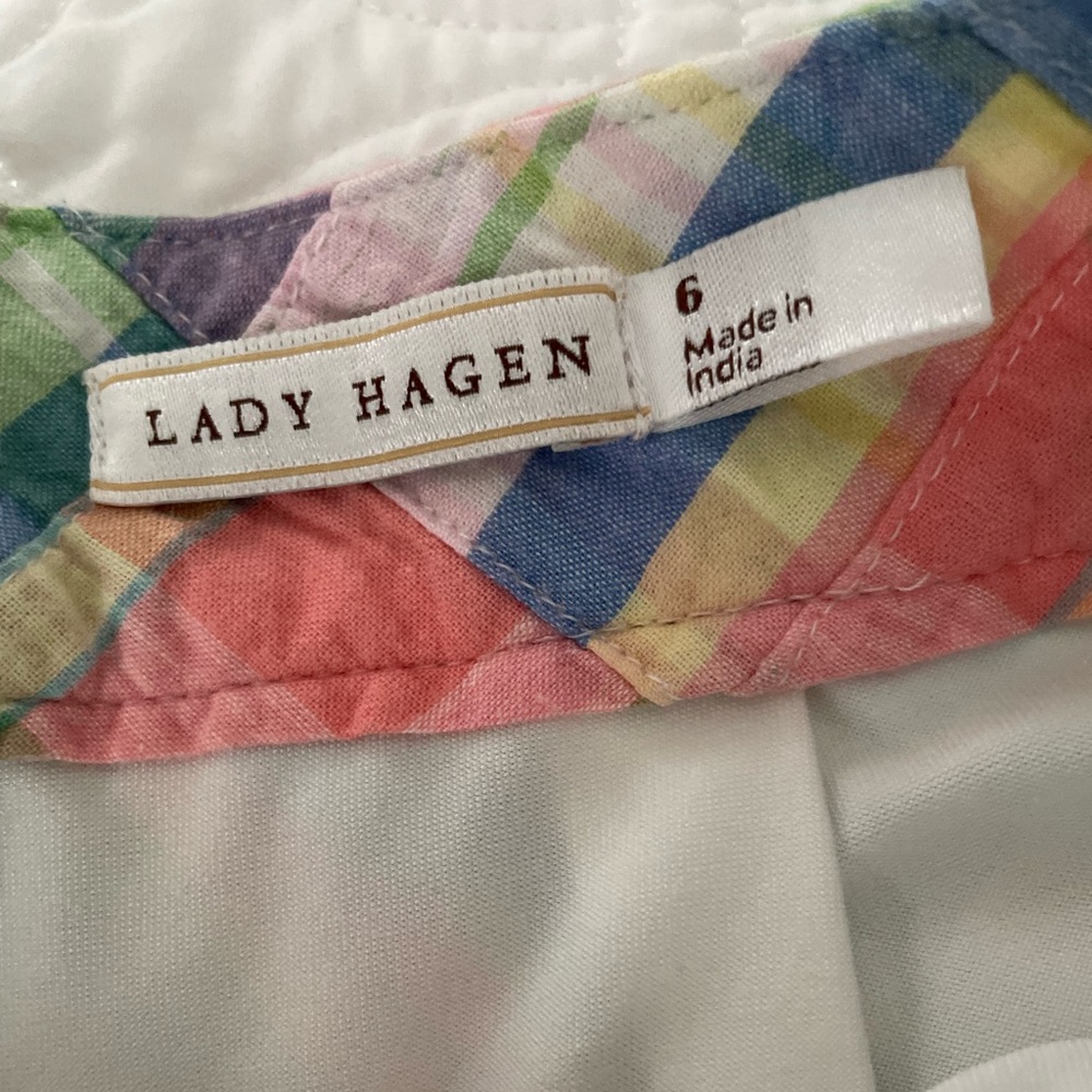 Lady Hagen Patchwork/Pastel Plaid Skort Sz 6 - Picture 4 of 13